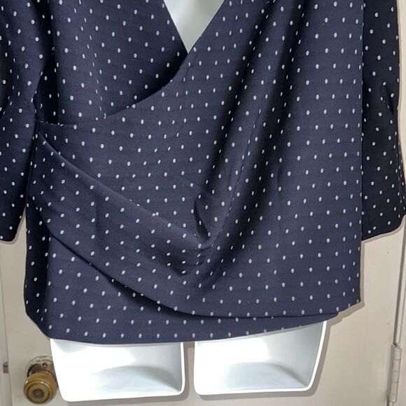 THAKOON ADDITION Navy and Grey Polka Dot Cut Out Back Top-2/Small NWT - Picture 7 of 11